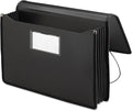 Smead Poly Wallet, Accordion File Organizer for File Folders, Legal Size, Black, 5-1/4 inch Expansion, Office Supplies, Document Organizer (71510)