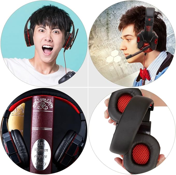 Holibanna Wired Gaming Headset with Microphone USB and 3.5mm Noise Cancelling Mic Soft Ear Pads Suitable for Travel