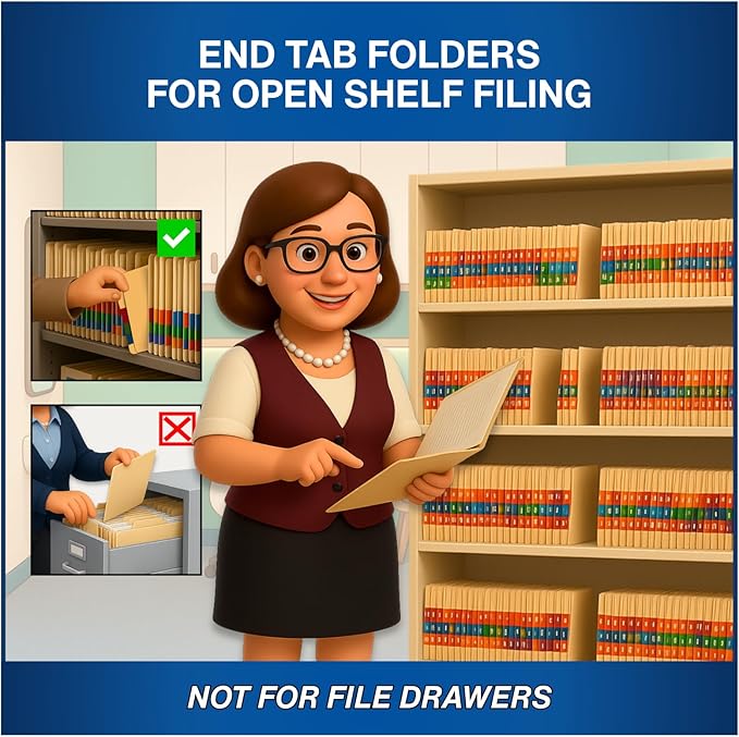 Yellow File Folders, USA Made, Doctor Stuff, No Fasteners, Durable 11pt, Reinforced End Tab, Colored Office & Medical Charts and Patient Chart Folder, Box of 100