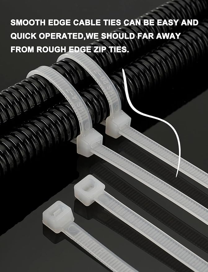 HS Nylon Wire Ties Green Zip Ties 1000 Pieces 18 Lbs Garden Fence Cable Ties 4 Inch,Outdoor Purpose