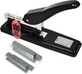 Better Office Products Heavy Duty Commercial Stapler with 2,000 Staples, Black Polished Steel, 100 Sheet High Capacity, Rounded Ergonomic Lever & Weighted Stability Base, Jam Free Large Stapler,