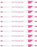 SyPen Personalized Pens With your Custom Logo or Text-1000 Pack Bulk-for Businesses, Parties, and Events, Custom Printed Slim Ballpoint Click Pens, Pink Trim Color, Black Ink