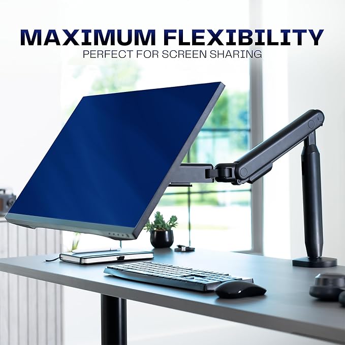VIVO Flexible Mechanical Arm Single Ultrawide Monitor Desk Mount for Up to 35 inch Screens, Heavy Duty Clamp, Holds Ultra Wides Up to 24.2 lbs, Black, STAND-V10PH