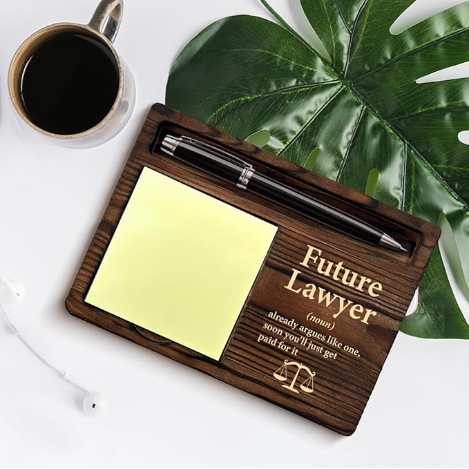 Law Gifts for Women Men Student, Inspirational Gift for Lawyer Paralegal Law Students School Graduate Attorney, Future Lawyer Sticky Note Holder