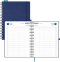 BEZEND Daily Appointment Book 2026 Page per Day Even Weekends (Large-8.25" x 11.75") 15-Minute Timeslots in 4 Columns, Monthly Planner with Tabs & Week Schedule, PU Leather Softcover in Blueberry