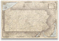 Push Pin Pennsylvania Map Board - With Push Pins to Mark Pennsylvania Travels - Handmade in Ohio, USA - Design: Rustic Vintage