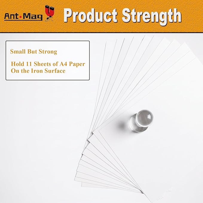 Ant Mag Magnetic Push Pins, 72 Pack Strong Whiteboard Magnets for Fridge, Maps, Office, Kitchen & Classroom White