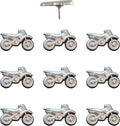 Dirt Bike Push Pins - Silver Dirt Bike Map Pins for Cork Boards, Maps, or Lapel Use - Designed in USA - Set of 10