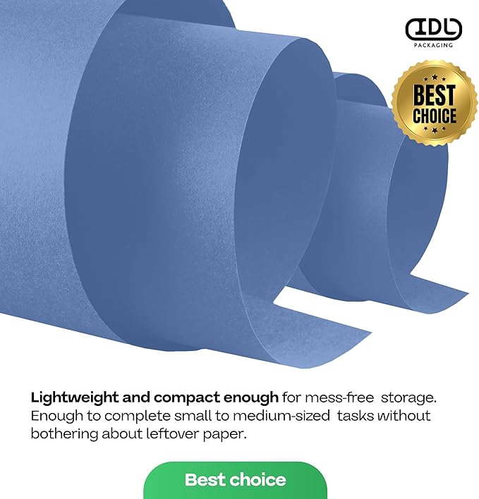Blue Kraft Paper Roll 36" x 1200" (100 feet) with Cutter - USA-Made Wrapping Paper for Packing, Moving, Shipping & Crafts/Arts - 100% Recyclable Natural Craft Material by IDL Packaging