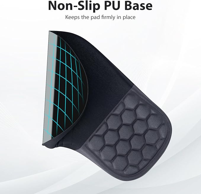 EYROZILL 3 in 1 Ergonomic Mousepad with Wrist Rest, Gaming Keyboard Mouse Pad with Wrist Support Non-Slip Base Massage Design, Pain Relief (Black/Grey)