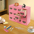 Vintage 12-Drawer Storage Cabinet – Multipurpose Desktop Organizer for Office, Craft & Home