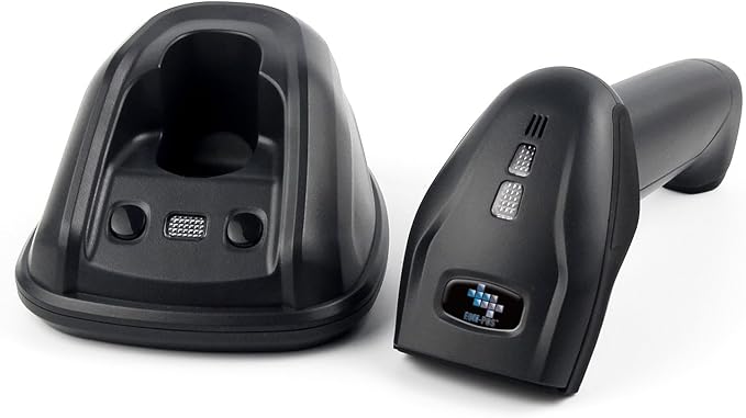 Cordless Wireless Barcode and UPC Code Scanner/Reader with Stand-up Base/Cradle and USB Cord. for Windows Systems