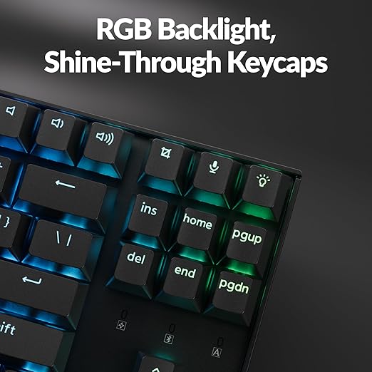 Keychron K8 Version 2 TKL Custom Wireless Mechanical Keyboard, QMK Programmable Bluetooth 5.2/Wired, RGB Backlit with Shine-Through PBT Keycaps, Super Banana Switch for Mac Windows Linux