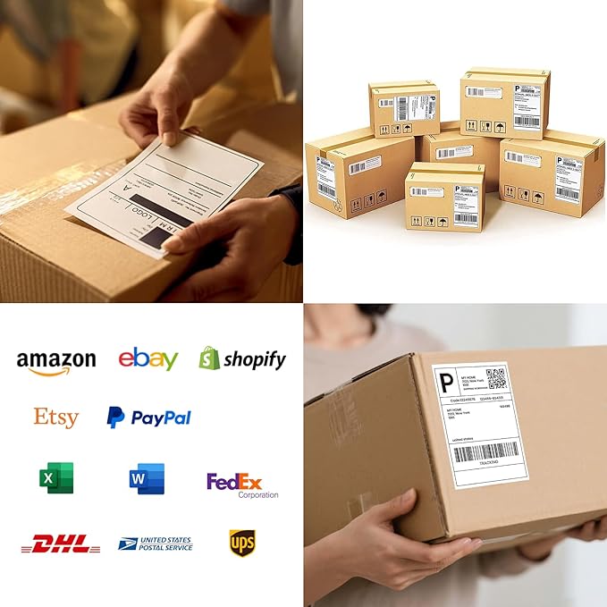 4x6 Thermal Shipping Labels - 1 Roll of 350, Perforated & Strong Adhesive, Direct Thermal Labels Compatible with Rollo, Zebra, for Amazon UPS FedEx Shopify