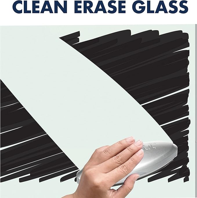 Quartet Glass Whiteboard, Magnetic Dry Erase White Board, 50" x 28", with Concealed Tray, Wide Format, Frameless, Horizon (G5028HT)