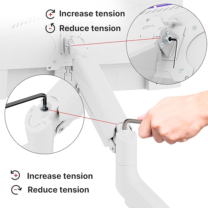 Pixio PS2D White Ultrawide Heavy-Duty Premium Dual Monitor Arm Stand Desk Mount - Fits up to 35 inches Two Monitors, Weights up to 33 lbs Each, Compatible with VESA 75x75mm 100x100mm