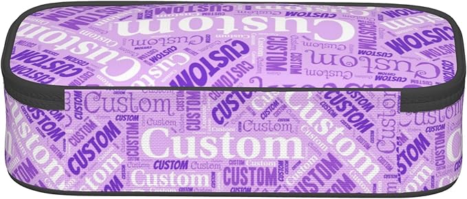 Custom Pencil Case with Name, Personalized Pen Bag Add Your Image Text, Large Storage Students Stationery Pen Box with Zipper Durable Pencil Box for Girls Boys Office School