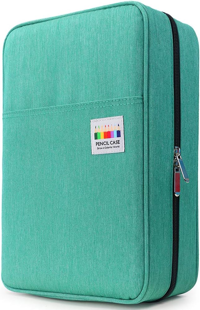YOUSHARES Big Capacity Colored Pencil Case - 300 Slots large Pen Case Organizer with Multilayer Holder for Prismacolor Colored Pencils & Gel Pen (Green)