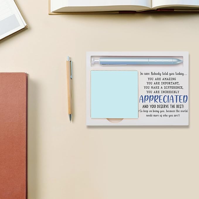 Inspirational Office Supplies Sticky Note Holder Decor, Motivational Appreciation Gifts for Women Men Self-Stick Note Pad Holders W2B38