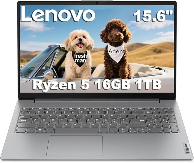 Lenovo Laptop V15 for Business and Student (15.6" FHD Anti-Glare, AMD Ryzen 5 7520U (> Intel i5-1235U), 16GB DDR5 RAM, 1TB SSD), Numeric Keypad, Webcam w/Shutter, Ethernet, Wi-Fi 6, HDMI, Win 11 Pro