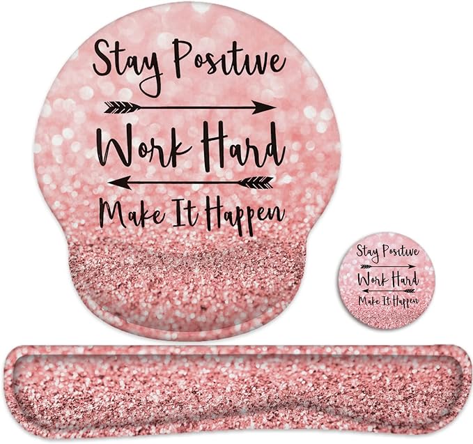 Lateefah Mouse Pad with Wrist Rest, 3-in-1 Gaming Mouse Pad, Keyboard Wrist Rest, Ergonomic Memory Foam Mousepad with Wrist Support for Computer Keyboard