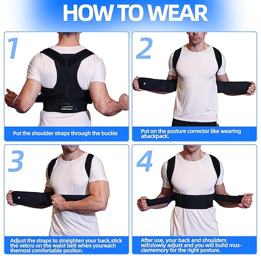 IYDoaMea Posture Corrector for Women and Men ( Order A Size Up ) Upgraded Back Brace Support, Adjustable Shoulder Straightener for Improving Back Posture, Relief for Upper and Lower Back, Lumbar, Neck, Shoulder Pain (4XL(53.2~57.0))