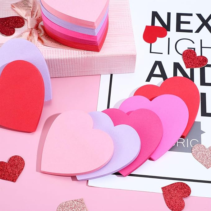 Thenshop 120 Pack 6000 Sheets Heart Sticky Notes Valentine's Day Sticky Notes 3 x 3 Inch Cute Heart Notepads for Girls Women Valentine's Day Office School Business