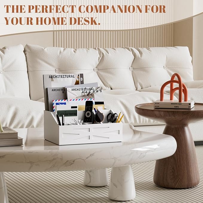 Large Mail Organizer Countertop,Farmhouse Desk and Kitchen Countertop Storage, Letter Sorter, Desk Mail Organizer and Bill Organizer, Desktop File and Paper Holder