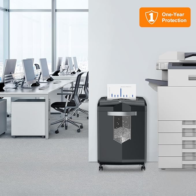 Bonsaii 16-Sheet Microcut Paper Shredder, 60-Minute Home Office Heavy Duty Shredder for CD/Credit Card, P-4 Level with 6-Gal Pullout Bin (C149-D)