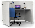 Stand Up Desk Store Noise Reducing Recycled PET 4 Panel Workpod with Height Adjustable Desk (Cool Gray, 73" W x 62.75” D x 54.5” H)
