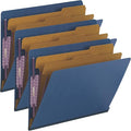 Smead End Tab Classification Folder, Letter, Straight, 2 Dividers, Dark Blue, 10 per Box (26784) (Pack of 3)