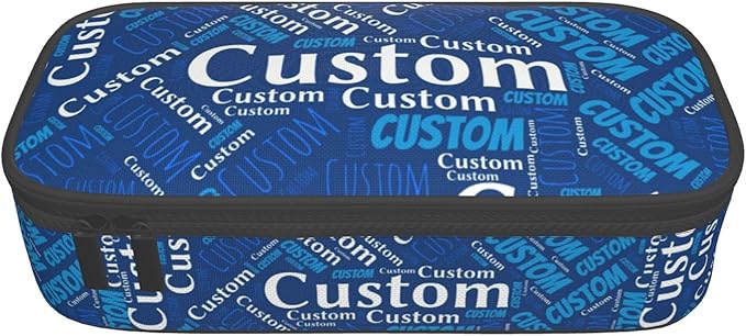 Custom Pencil Case with Name, Personalized Pen Bag Add Your Image Text, Large Storage Students Stationery Pen Box with Zipper Durable Pencil Box for Girls Boys Office School