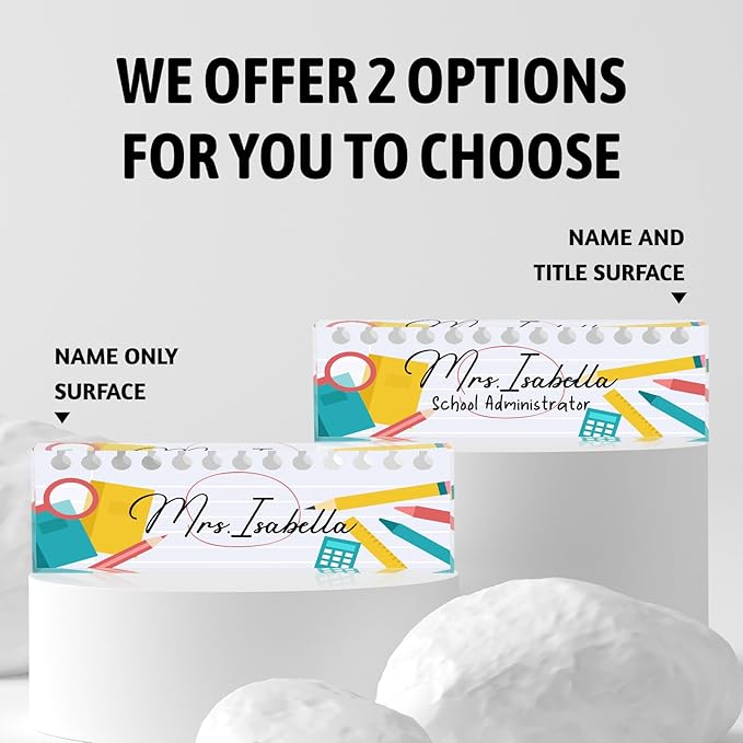 Custom Desk Name Plate Personalized, Acrylic Name Plates for Desk, Office Decor Personalized Gifts for Teacher Coworkers Boss Nurse Big Bang for Learning