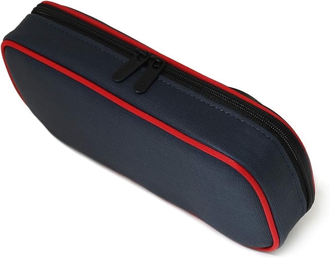 LOONLOON 660 Rainey Pencil Case (Navy) – Large Capacity Multi-Compartment Design with Divider Panel for School College and Office