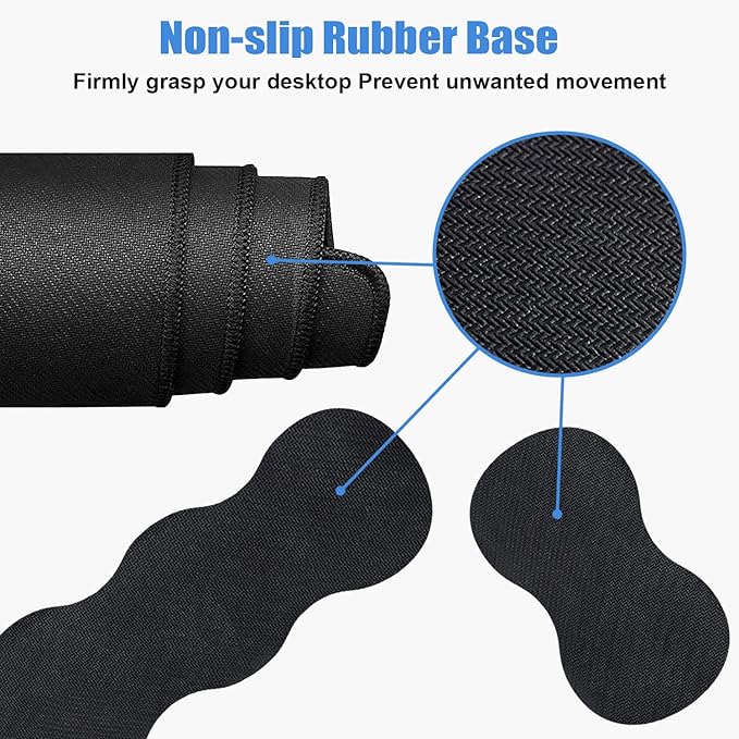 Ergonomic Keyboard Wrist Rest and Mouse Pad Wrist Rest Set, Large XXL Gaming Mousepad 31.5"x 11.8", Memory Foam, Easy Typing Pain Relief, Multifunctional Desk Mat for Office & Home, Blue Flame