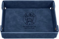Engraved Baseball Valet Tray–Personalized Leather Catchall with Custom Name–Men’s Nightstand Organizer for Keys, Wallet, Jewelry, and Essentials – Unique Baseball Fan Gift for Home or Office - Blue