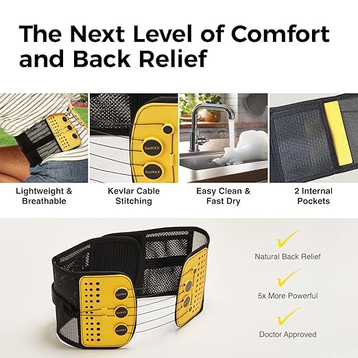 Adjustable Back Brace with 5-to-1 Compression Pulley System for Lumbar Support & Back Pain - Immediate Relief from Sciatica, Scoliosis, Bulging/Herniated Disc - Lightweight/Breathable, Large