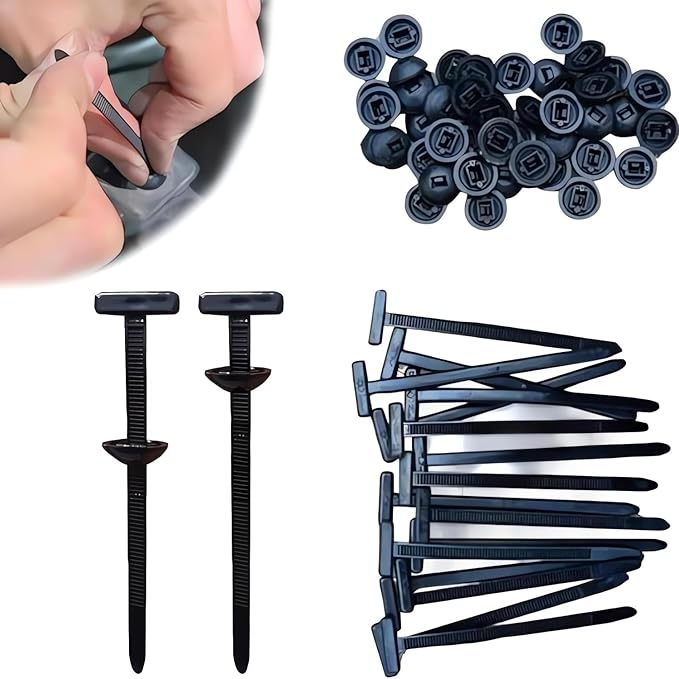 100PCS Nylon Universal Cable Tie Buckle 2026 Upgrade Multipurpose Plastic Cable Ties Tool Heavy Duty Self Locking Nylon Zip Ties UV Resistant Black Zipties for Car Daily Repair (100PCS)