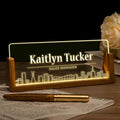Desk Name Plate Personalized, Custom Office Light Up Name Plate for Desks, Desk Decorations for Women Men Office, Employee Appreciation Gifts for Coworkers