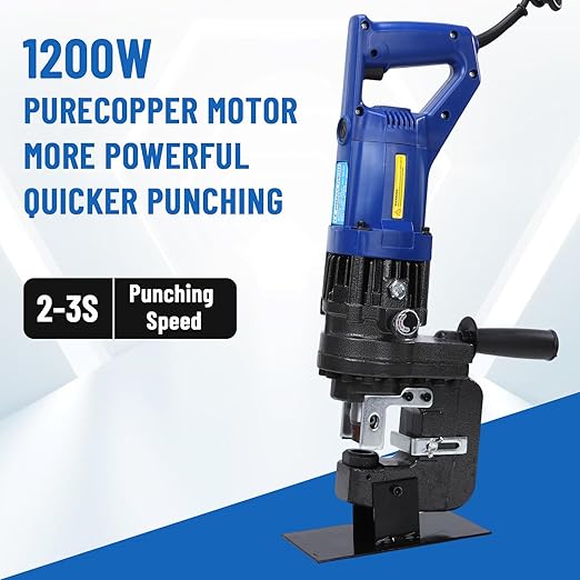 1200W Electric Hydraulic Hole Punch 110V Electric Hydraulic Punching Tool 10T Output Force Hole Puncher for Metal Steel Plate Iron Plate Aluminum Plate
