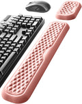 Vaydeer Wrist Rest for Keyboard and Mouse, Computer Ergonomic Wrist Support Pad, Soft Memory Foam Arm Cushion for Desk, Palm Hand Office Laptop Typing-Pink