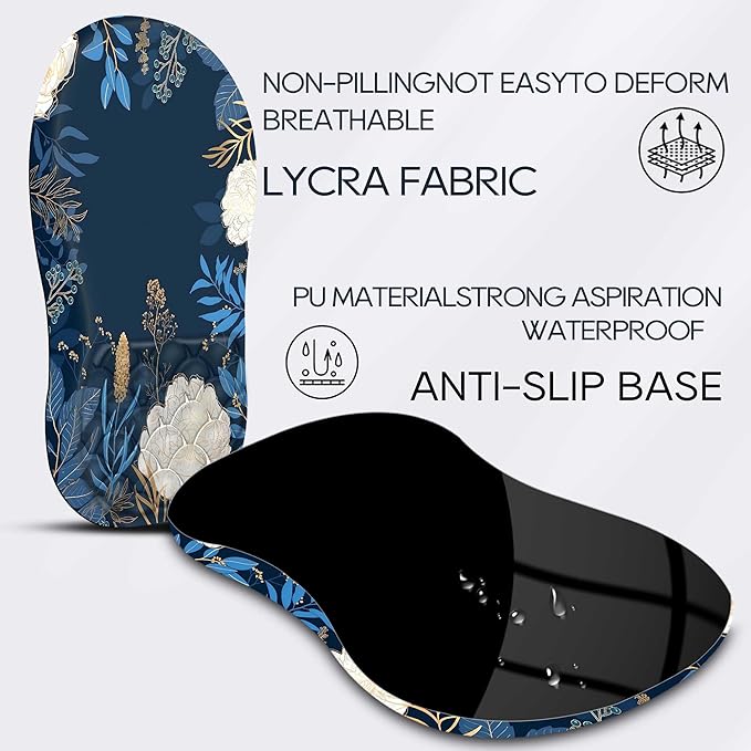 Ergonomic Mouse Pad with Wrist Rest, Flower Mouse Pad with Massage Design，Soft Mousepad for Carpal Tunnel Pain Relief with Integrated Memory Foam Slope Massage Bulge for Wireless Mouse & Desk