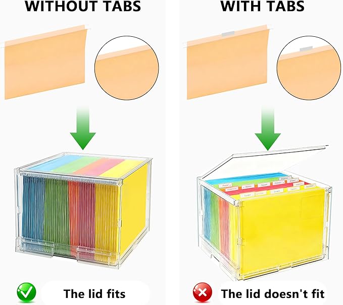 MUKAI File Organizer Box with Lid, Collapsible File Folder Organizer with Slide, Hanging File Folder Box, for Office Document Storage with Desktop organizer (3)