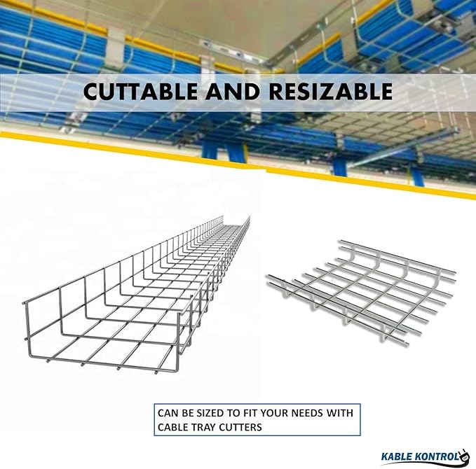 Kable Kontrol Square Splice Washer 2 Pcs Washer Brackets, Wire Mesh Tray Cable Management Rack Cords Organizer, Zinc Plated Steel NEC Approved for Network, Fiber Optic, Cabling Accessory