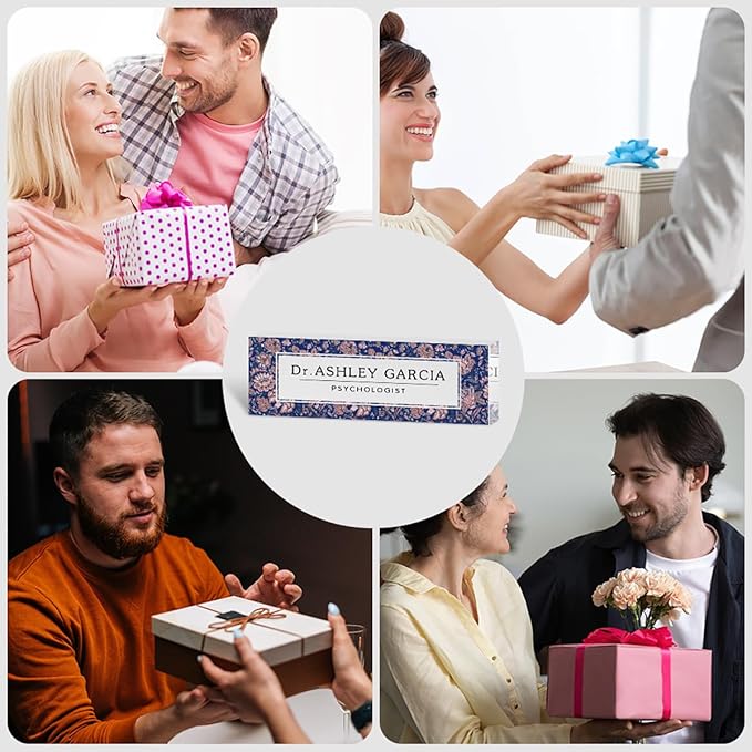 Office Desk Name Plate Personalized, Custom Name Plates for Desks on Acrylic Glass, Office Desk Decor Nameplate, Desk Accessories, Personalized Office Gift for Boss Coworkers