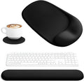 Ospelelf Wrist Rest for Keyboard and Mouse Ergonomic Mouse Pad with Wrist Support Memory Foam Wrist Rest for Computer Keyboard,3-in-1 Gel Mouse and Keyboard Pad for Office Black