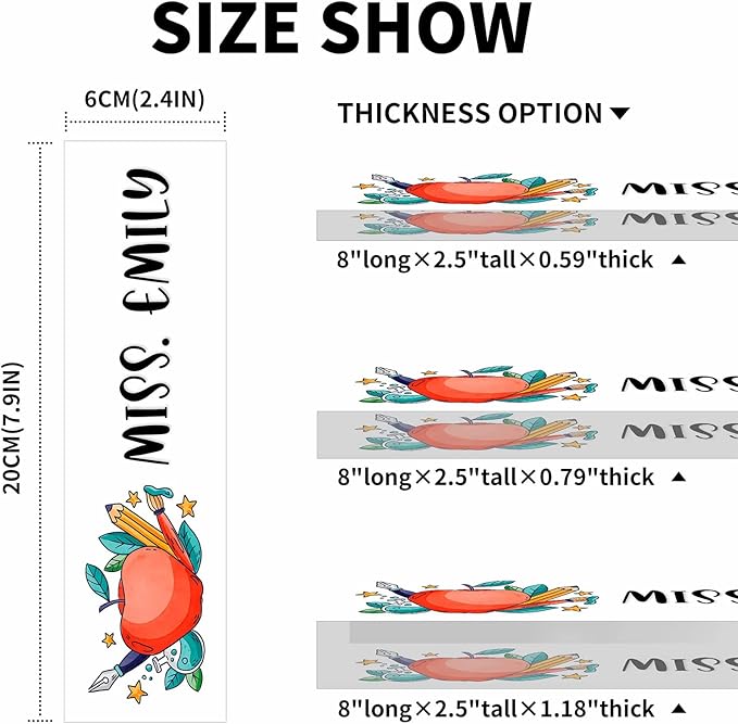 Personalized Desk Name Plate, Custom Acrylic Glass Name Plates for Desks, Office Desk Decor Nameplate, Desk Accessories, Teacher Boss Coworkers Employee Appreciation Gift(to Teacher)