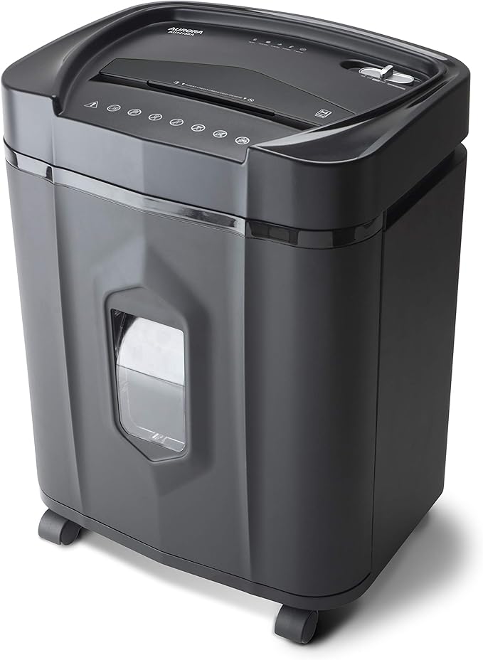 Aurora AU1415XA 14-Sheet Crosscut Paper/CD and Credit Card Shredder/ 5-Gallon pullout Basket/ 10 Minutes Continuous Run Time