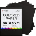 Hygloss Black Paper - 24 lb, 89 GSM, Fade-Resistant, Acid-Free, 8.5x11-Inch Letter Size Color Copy Paper, 90 Sheets