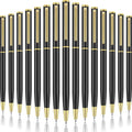 Zonon 15 Pcs Black Gold Metal Slim Ballpoint Pens Bulk Retractable Metallic Black Ink 1 mm Medium Point Smooth Writing Pens for Wedding Business Office Supplies Students Teachers Men Women Present